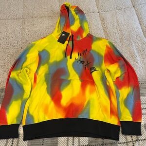 Nike Hoodie Mens Med Color Splash Actions Speak Louder Than Anything CQ7174-100